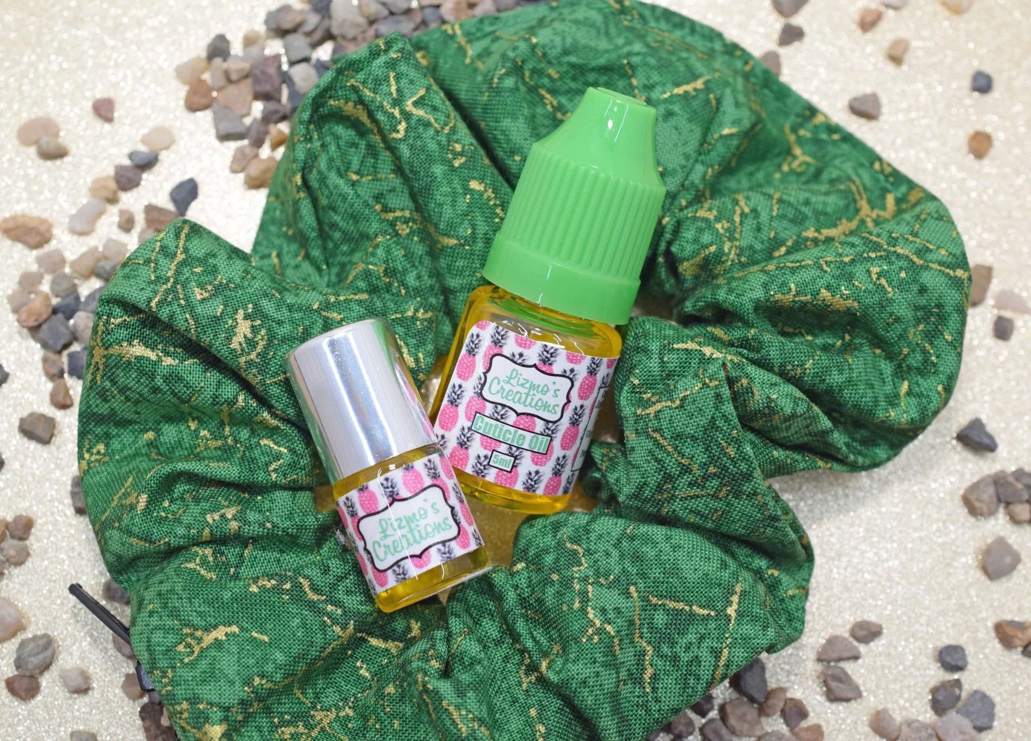 Lizmo's Creations: Scrunchie+ Duo "Green Aura" *OVERSTOCK* - Image 3