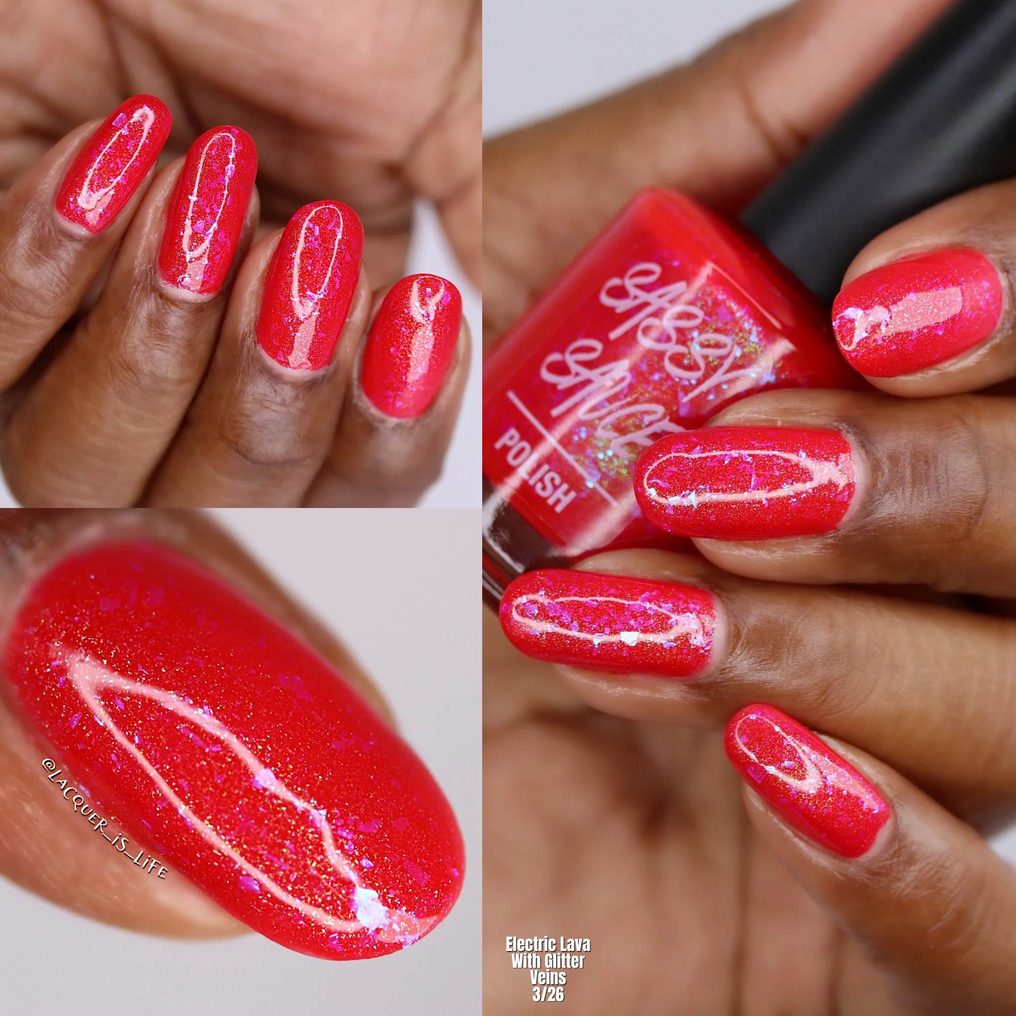 Sassy Sauce Polish: "Electric Lava with Glitter Veins" *OVERSTOCK*