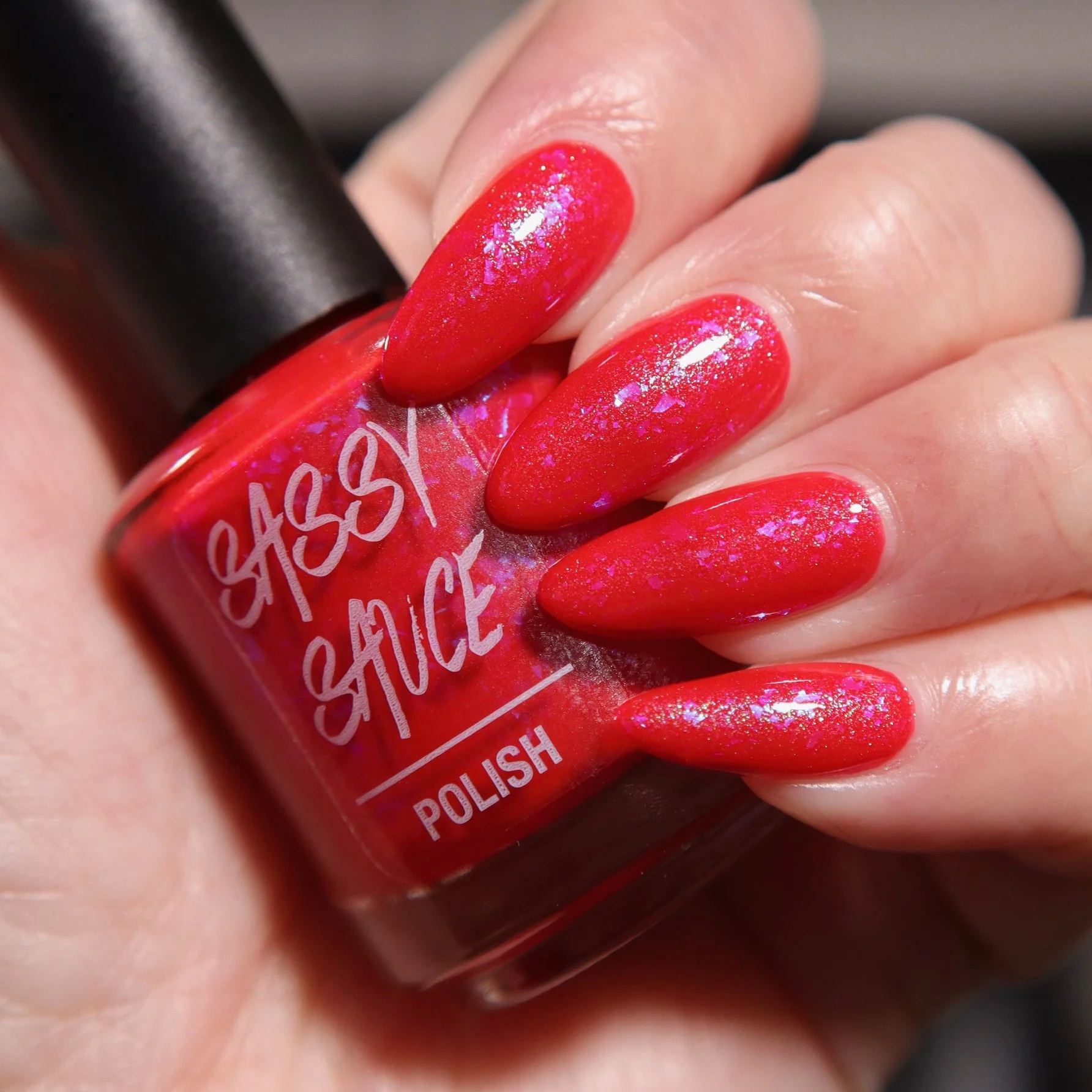 Sassy Sauce Polish: "Electric Lava with Glitter Veins" *OVERSTOCK* - Image 11
