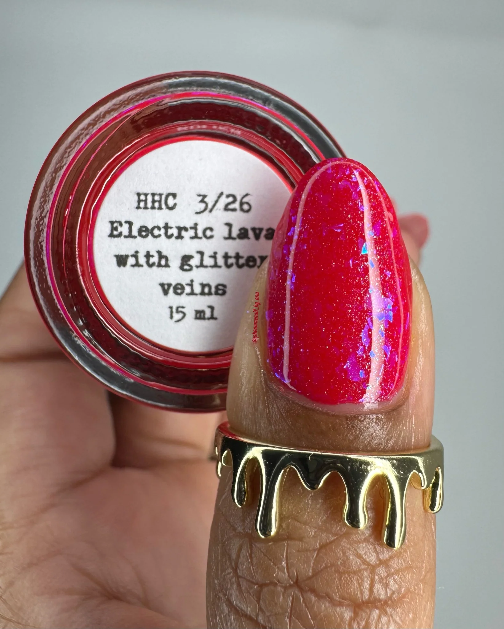 Sassy Sauce Polish: "Electric Lava with Glitter Veins" *OVERSTOCK* - Image 3