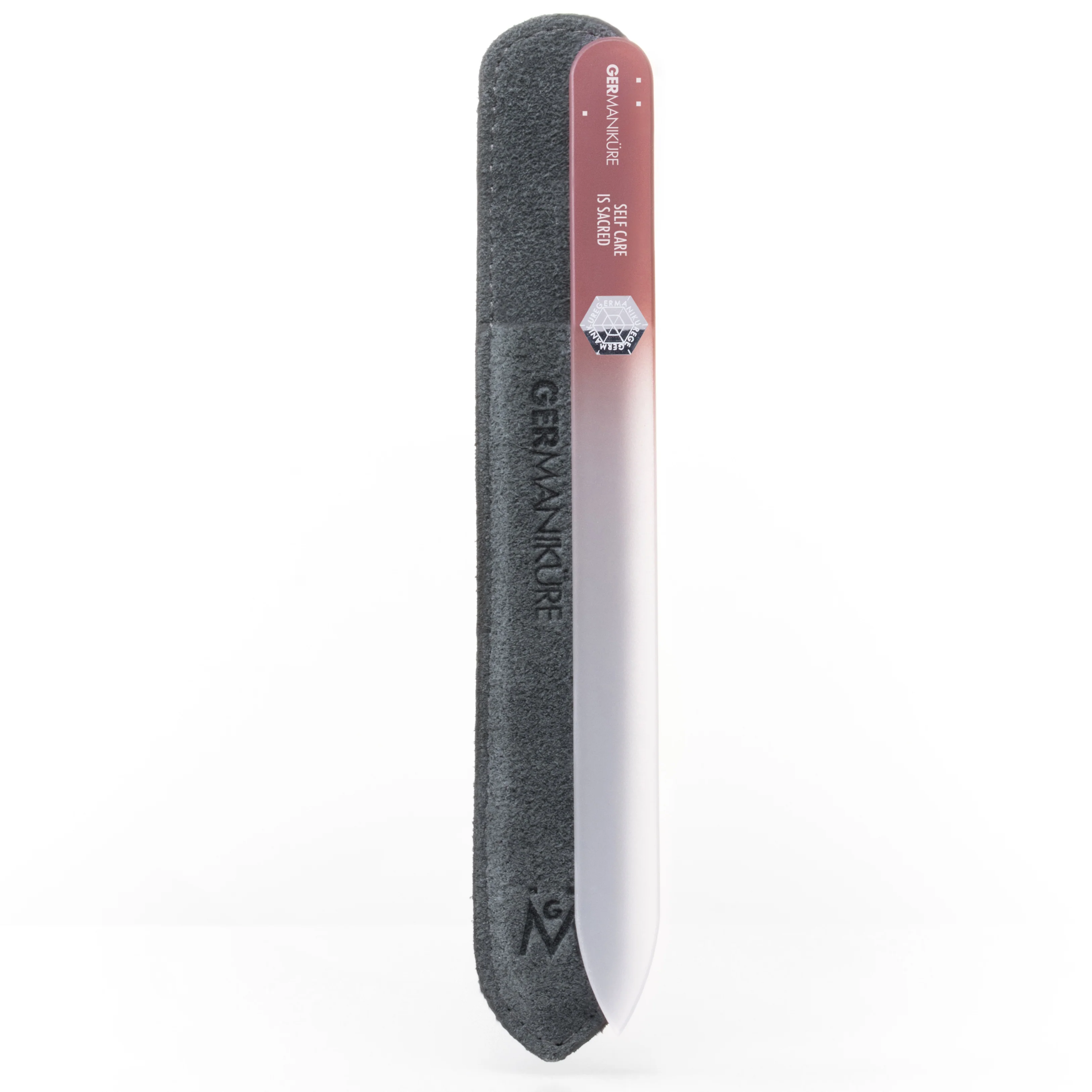 "Self Care is Sacred" Germanikure Mantra Nail File and Leather Sleeve - Image 3